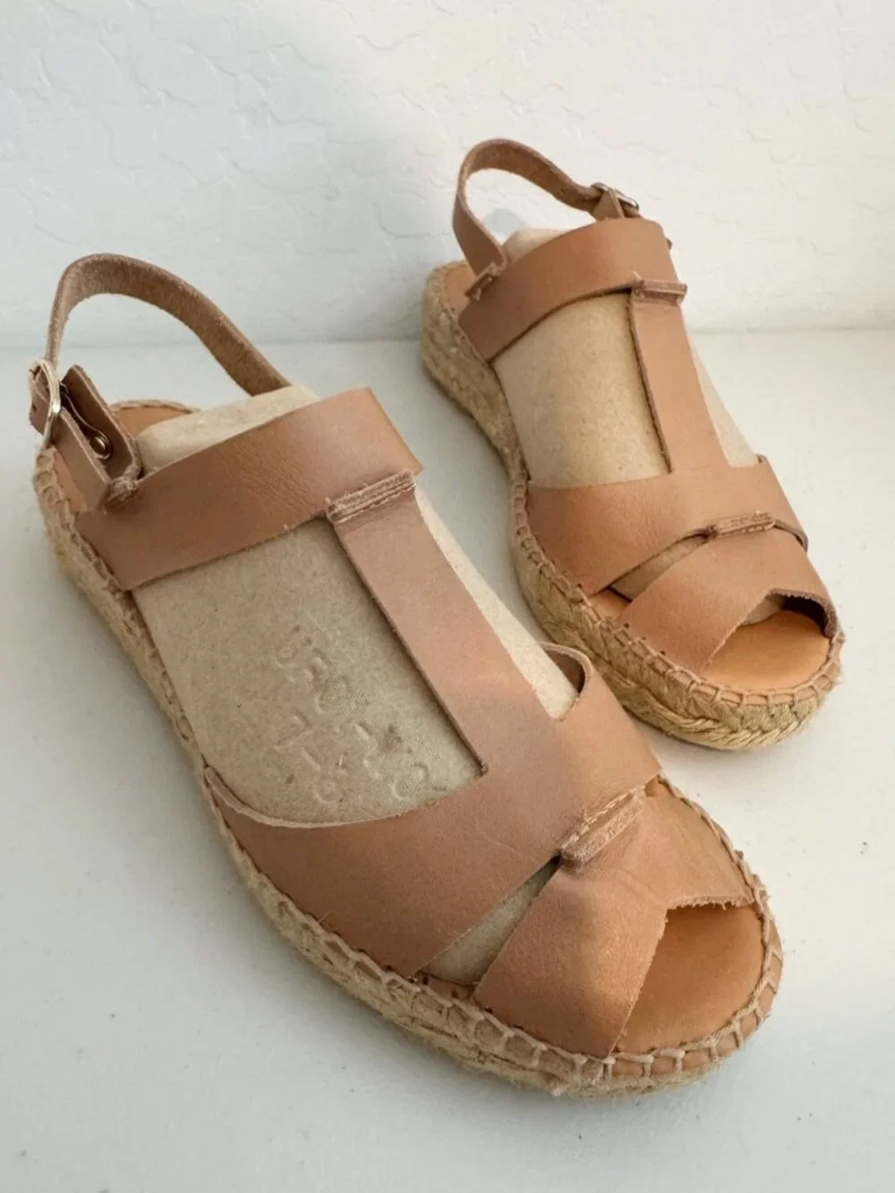 Naguisa Canto Espadrille Sandals Size 37 Tan Fisherman Artisan Quiet Luxury Chic